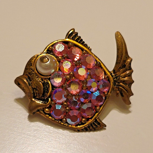 Gablonz vintage brosche - vintage, fisch