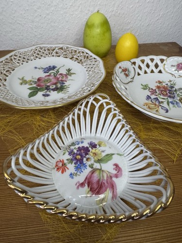 Porzellan durchbruchschalen - 3x,