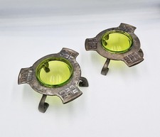 JUGENDSTIL OSIRIS ZINN & GRÜNES GLAS SALZKELLER um 1905 PETER BEHRENS