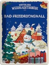 Blechschild 40x30 cm Weihnachtsgrüße aus BAD FRIEDRICHSHALL Abenteuer Reisen Url