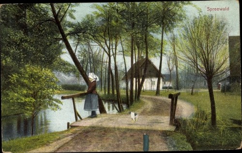 Spreewald mädchen in - ak,