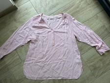 BONPRIX Tunika Bluse Schlupfbluse Langam rosa Gr 46 Kragenlos Krempelarm NEU