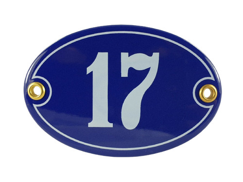 Emaille hausnummer oval 17 - emaille,
