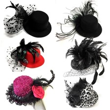 Minihut mit Federn Schleier