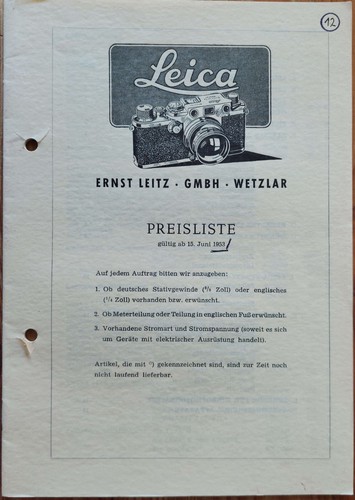 Leitz leica preisliste - -,