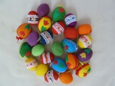 25 Ostereier Ostern Styropor mit Velourfilz mit Borte bunt