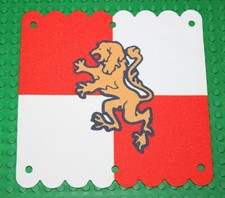 Große Fahne für Ritterburg 6091 6098 Löwe rot weiß White Cloth Hanging 16 x 16