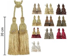 Doppelquaste 20cm - Raffhalter für Gardinen mit Kordel - Quasten Gardinen