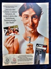 Gillette Contor, Schwingkopfrasierer, originale Werbung aus 1985