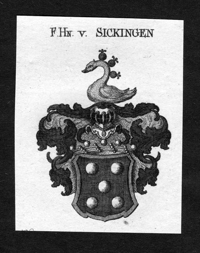 1820 sickingen wappen adel - sickingen,
