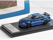 NISSAN Skyline GT-R (R34) - Nismo Z Tune  - chrome blue carbon - FuJi 1:64