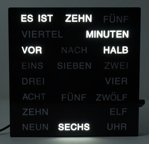 Uhr mit deutscher led - led, wort
