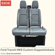 Ford Transit Custom Sitzbank Beifahrersitzbank Sitz Doppelsitzbank Kunstleder