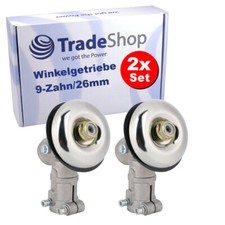 2x 9-Zahn 26mm Winkelgetriebe für Raptor, Helo, Berlan, Mastiff Motorsense