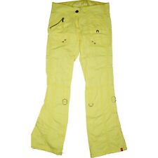 edc by Esprit 32 L32 Jeans Hose gelb Wmn Bootcut dünn low Cargo Turn Up Zip W27