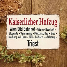 Blechschild Zuglaufschild