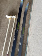 Langlaufski Trak Oslo mit Stöcken 46mm breit – Schuhe vorhanden