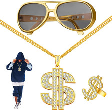 Brille Goldene Dollar Zeichen