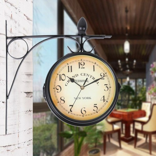 Wanduhr doppelseitig retro - wanduhr,