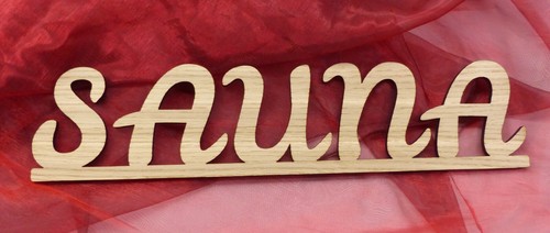 Schriftzug sauna eiche schild - sauna,