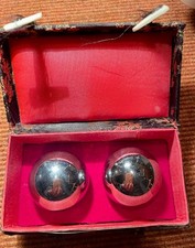 Qi-Gong Kugeln, Klangkugeln Lebenskugeln Meditation, silber 4 cm mit Schatulle