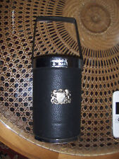 Flaschenkühler Sektkühler mit Wappen Leder Schwarz Vintage 60-70er Jahren Top 