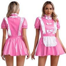 Damen Kleid Halloween Dienstmädchen Kostüm Mottoparty Französisch Maid Uniform