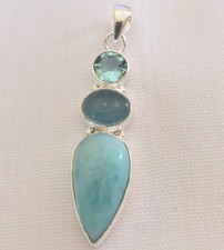 Anhänger Larimar,  Aquamarin