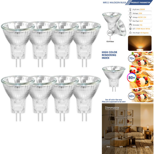 Mr11 halogenlampe 20w 12v gu4 - 20w,