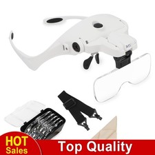 Leuchtlupe Stirnband mit 5 Vergrößerungsstufen für Handwerk und Feinmechanik