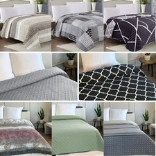 Tagesdecke Steppdecke Bettüberwurf 220x240 Grau Beige Braun Blau Schwarz