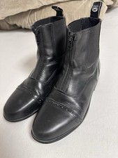 Schwarze Leder Reitstiefel