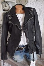 ♥️ PATAGO Lamm Nappa Echt Leder Biker Jacke Echt Lederjacke Vintage SCHWARZ