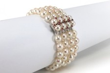 Armband mit Akoya Perlen + Rubin 585 Weißgold [BRORS 14676]