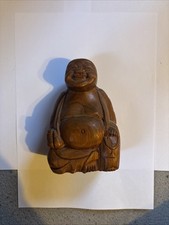 Buddha - Teak Holz - sitzend - ca. 14 cm - handcrafted