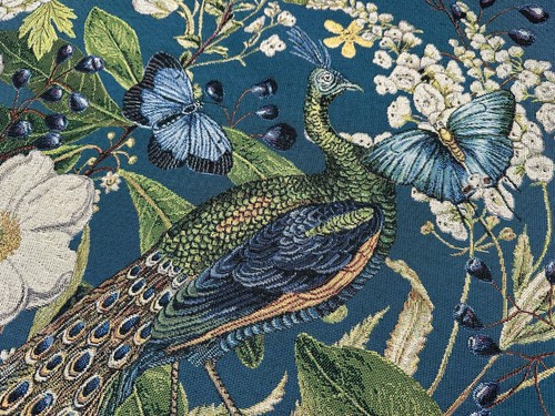 Pfau gobelin stoff botanisch - gobelin,