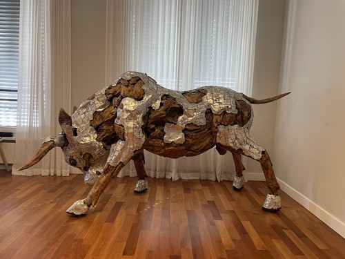 Skulptur dekofigur stier aus - stier,