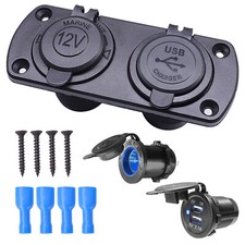 12 V Auto KFZ Zigarettenanzünder Steckdose mit Dual USB Ladegerät Buchse Einbau