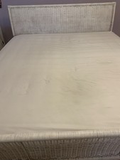 IKEA Bettgestell aus Ratten 180x200 +Der Holz Lattenrost+Matraze Hell Blau