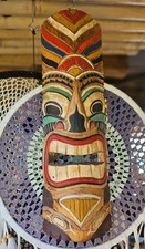 Maske Tiki Wanddeko Tiki  Höhe 50 cm Meter Totem Pole Wooden Little Big Horn