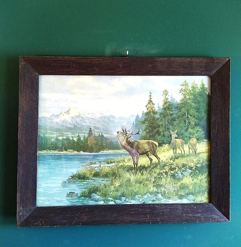 Antikes bild röhrender - bild, i