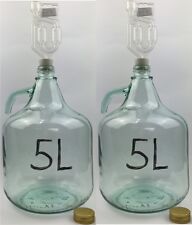 2 x SET 5L Flasche + Stopfen + Gärröhrchen Weinballon Gärballon Gärbehälter