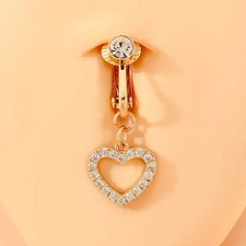 Zirkonia Fake Piercing Clip Bauchnabel Klemme  Ring  Bauchnabelpiercing Bananne