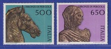 Italien 1988 Bronzestatuen von Pergola Pferdekopf Frauenbüste Mi-Nr. 2052-53 **