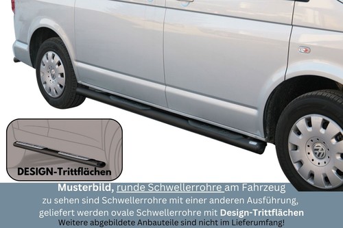 Schwellerrohre schwarz oval - schwarz,