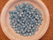 1 Portion Lampwork Glasperlen Silberfolie Kugeln Himmelblau 6 - 7 mm ca. 115 g