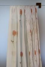 Hochwertige Vorhangdekoration (Stores und Schal), apricotfarbenes Rosendesign 