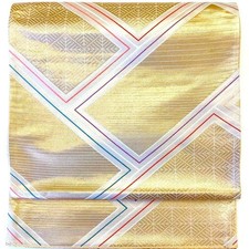 5215# Japanischer Vintage Fukuro Obi Gürtel Kimono Stoff Seide Traditionell U...