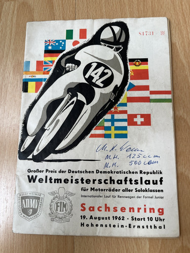Sachsenring rennheft 1962 - rennheft,