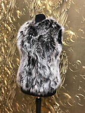 FUCHSWESTE PELZ WESTE FUCHS WESTE FELL WESTE SCHWARZ SILBER FOX FUR VEST PELZ